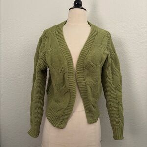Sweet Salt Chartreuse Green Cable Knit Women's Sweater